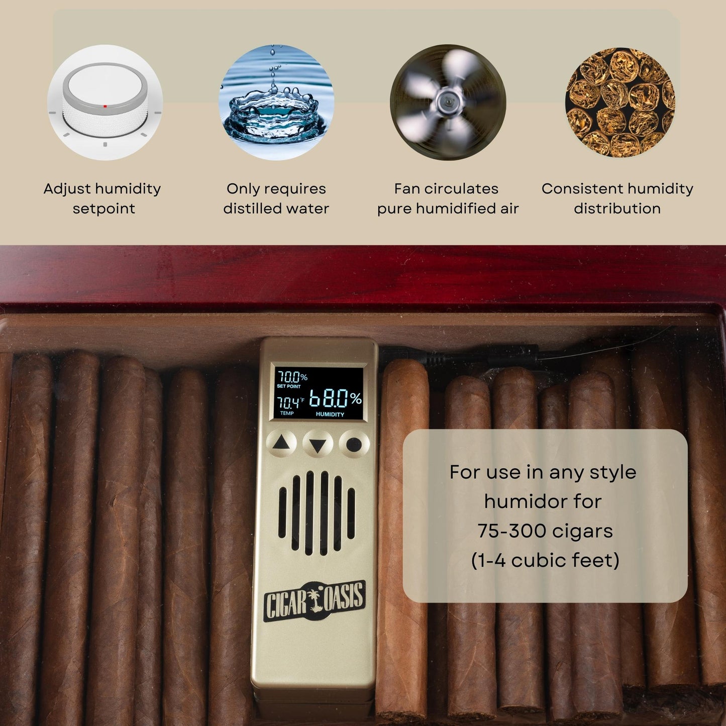 Cigar Oasis Excel 3.0 Electronic Humidifier-Humidor Accessories-Cigar Oasis-Cigar Oasis